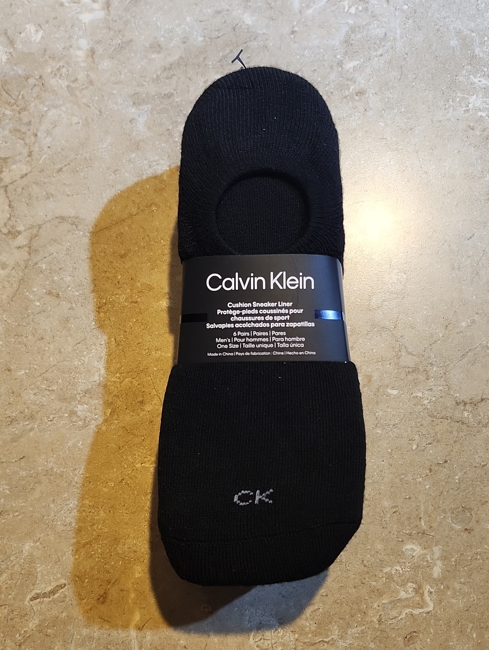 Calvin Klein Black Cushioned Sneaker Liner Socks -6 Pair